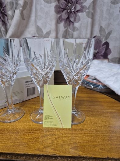 Galway Crystal Tralee Vintage Wine Goblets Set of 4