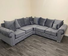 Olympia Plush Velvet Fabric Sofa