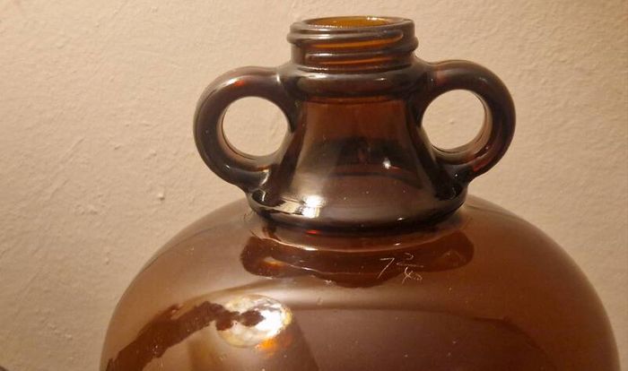 A Large Antique Scottish Amber Glass Demijohn 1920s UGB