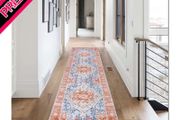 Oriental Runner Rugs for Hallway 60x240cm Non-Slip Kitchen Rug Runner Washable Boho Entryway Rug Low Profile Carpet Runner for Hallways Entrance Bathroom Living Room (FREE POSTAGE)