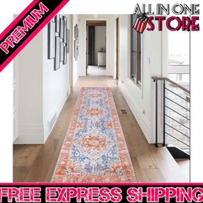 Oriental Runner Rugs for Hallway 60x240cm Non-Slip Kitchen Rug Runner Washable Boho Entryway Rug Low Profile Carpet Runner for Hallways Entrance Bathroom Living Room (FREE POSTAGE)
