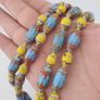 Vintage Venetian Style Skyblue & Yellow Trade Beads Necklace Image 8