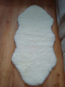 Synthetic sheepskin rug.