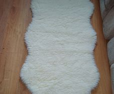 Synthetic sheepskin rug.