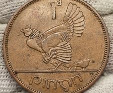Ireland 1968 1d Penny Mint Error Chickless Penny
