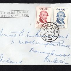 1959 Ireland Bicentenary of the Foundation of the Guinness Brewery in Dublin Commemorative Stamp First Day Cover (FDC) with Baile Atha Cliath (Dublin) steele cancel