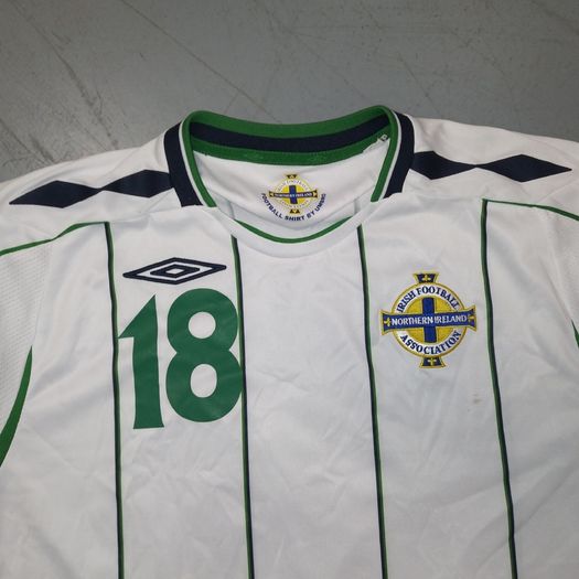 Player Issue (L) Northern Ireland 2008 Jersey Shirt Umbro Vintage Retro Away Soccer Football Irish Green Norn iron Large