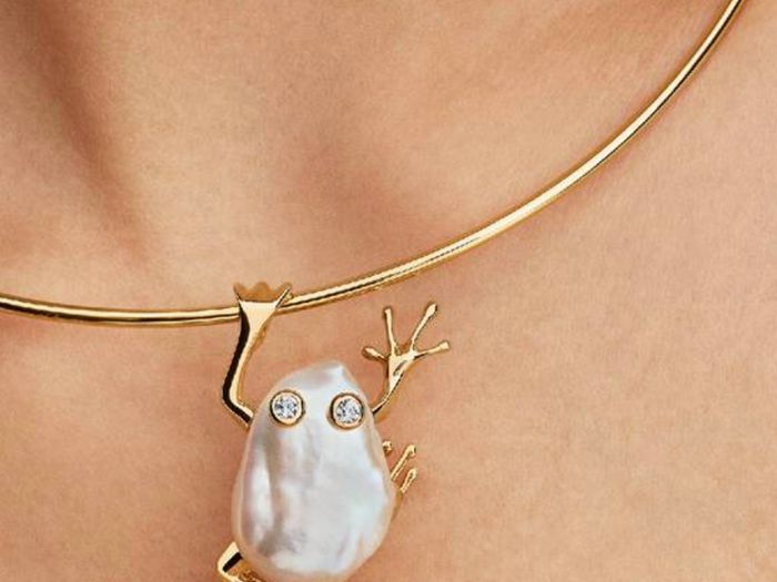 Pandora Wonders Collection Treated Freshwater Cultured Baroque Pearl Oversized Frog Pendant  New