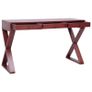 Computer Desk Brown 132x47x77 cm Solid Mahogany Wood Image 2