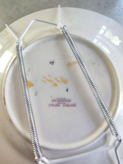 Vintage Wedgwood of Etruria England hanging plate of fishing by the river.