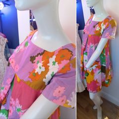 Vintage Psychedelic Hawaiian Mini Dress
