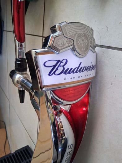 Chrome Budweiser Beer tap drip tray lights up