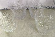 A fine set of 4 vintage hand cut crystal large double old fashioned glasses in Braemar cut, c.200ml, 1980s NOT STAMPED