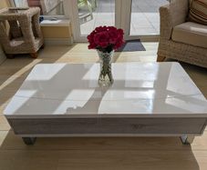Scandinavian Modern Coffee Table with lifting Top