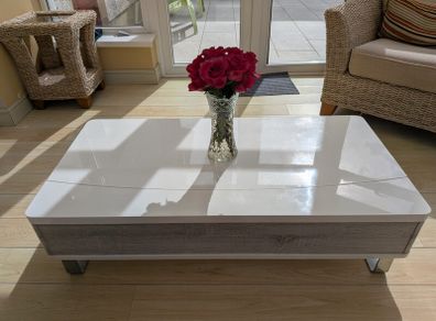 Scandinavian Modern Coffee Table with lifting Top