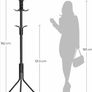 Metal Coat Rack, Clothes Stand, Hat Handbag Hanger, 182 cm Tall Hall Tree (MULTIPLE COLOURS) Image 3
