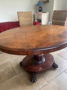 Antique oval dining or display table