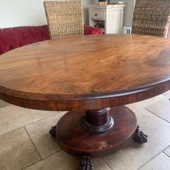 Antique oval dining or display table