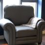 Finline Grey Leather Louis Armchair Image 2