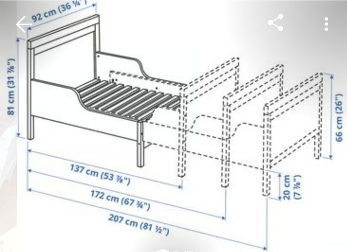 Kids wooden bed - adjustable