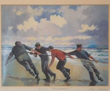 John Skelton Signed Print Kerry Fisherman Framed