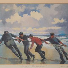 John Skelton Signed Print Kerry Fisherman Framed