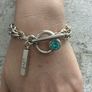 Antique Silver Plated Crystal Toggle Bracelet Image 10
