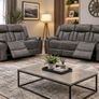 Westwood Grey & Biscuit Fabric Recliner Sofa Set Image 4