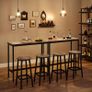 High Stools, Set of 2, Bar Chairs, Kitchen Seat, Steel Frame, Height 65 cm, Easy Assembly, Industrial Style, Taupe and Black Image 3