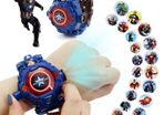 Disney Iron Man Captain America Toy Watch Deformation 21 Projection Watch Kids Digital Clock Student Wristwatches Birthday Gift