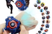 Disney Iron Man Captain America Toy Watch Deformation 21 Projection Watch Kids Digital Clock Student Wristwatches Birthday Gift
