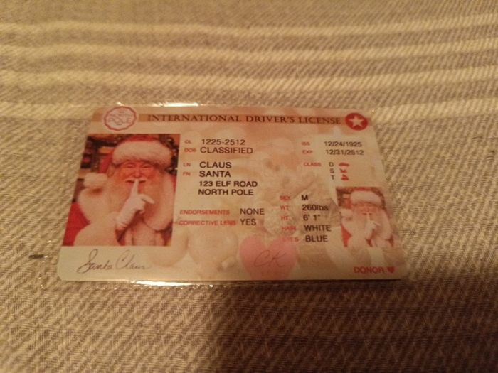 santa driver license