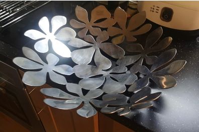 Silver Floral Large Decorative Bowl