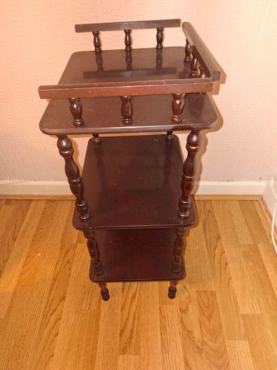 Mahogany Telephone Stand Table 3 tier
