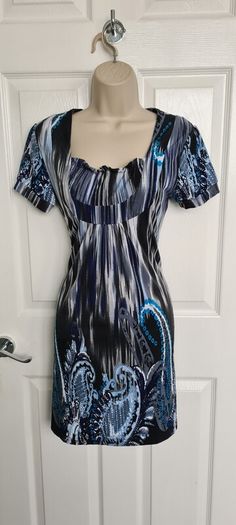 Blue and Black Shift Dress from Culture size 10