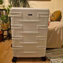 Large White Suitcase