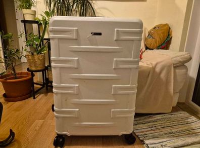 Large White Suitcase