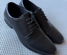 Black Leather Derby Shoes men