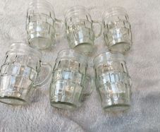 Vintage 70s collectable barrel glasses with handles