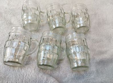 Vintage 70s collectable barrel glasses with handles