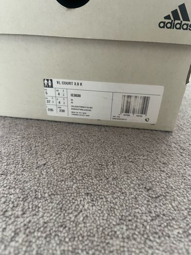 Adidas VL Court 3.0 Kids Trainers - Size EU 37.5 - Like New