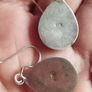 Vintage solid 925 sterling silver abalone shell drop earrings. Image 8