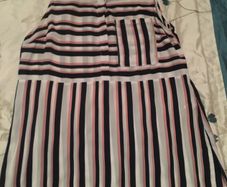 Sleeveless Blouse Size 18 Striped long floaty fabric