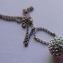 Vintage Sterling Silver Round CZ ball Pendant Chain Necklace (L18" - 3,02g) Image 4
