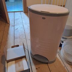 Nappy bin with full box of nappy bin liners