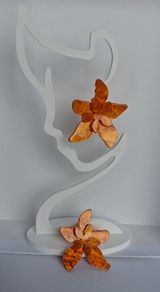 Marbled Orange 3D Tiger Lily Resin Earrings