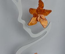 Marbled Orange 3D Tiger Lily Resin Earrings