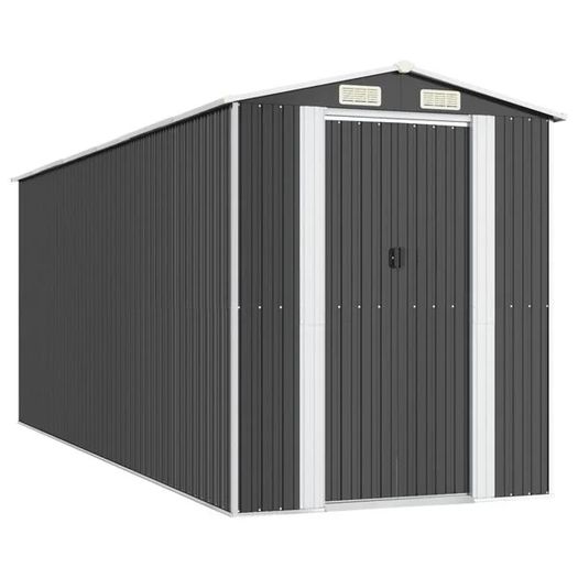 Garden Shed Anthracite 192x606x223 cm Galvanised Steel