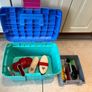 Equestrian tack box with 9 horse brushes Image 3