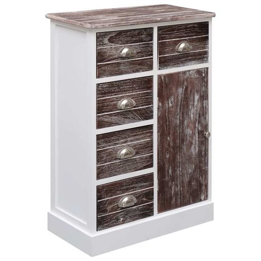 Sideboard with 10 Drawers Brown 113x30x79 cm Wood